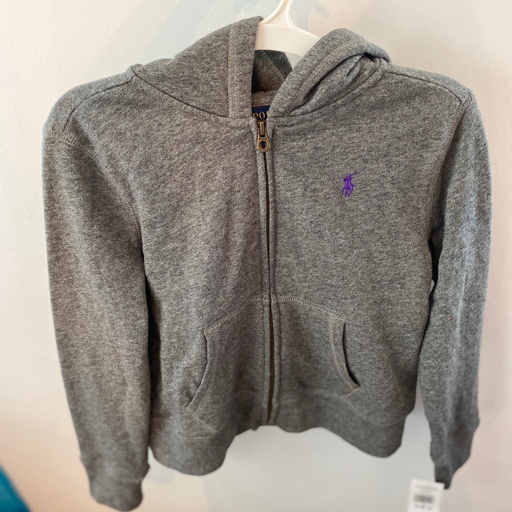 Never used Gray Ralph Lauren jacket with hood